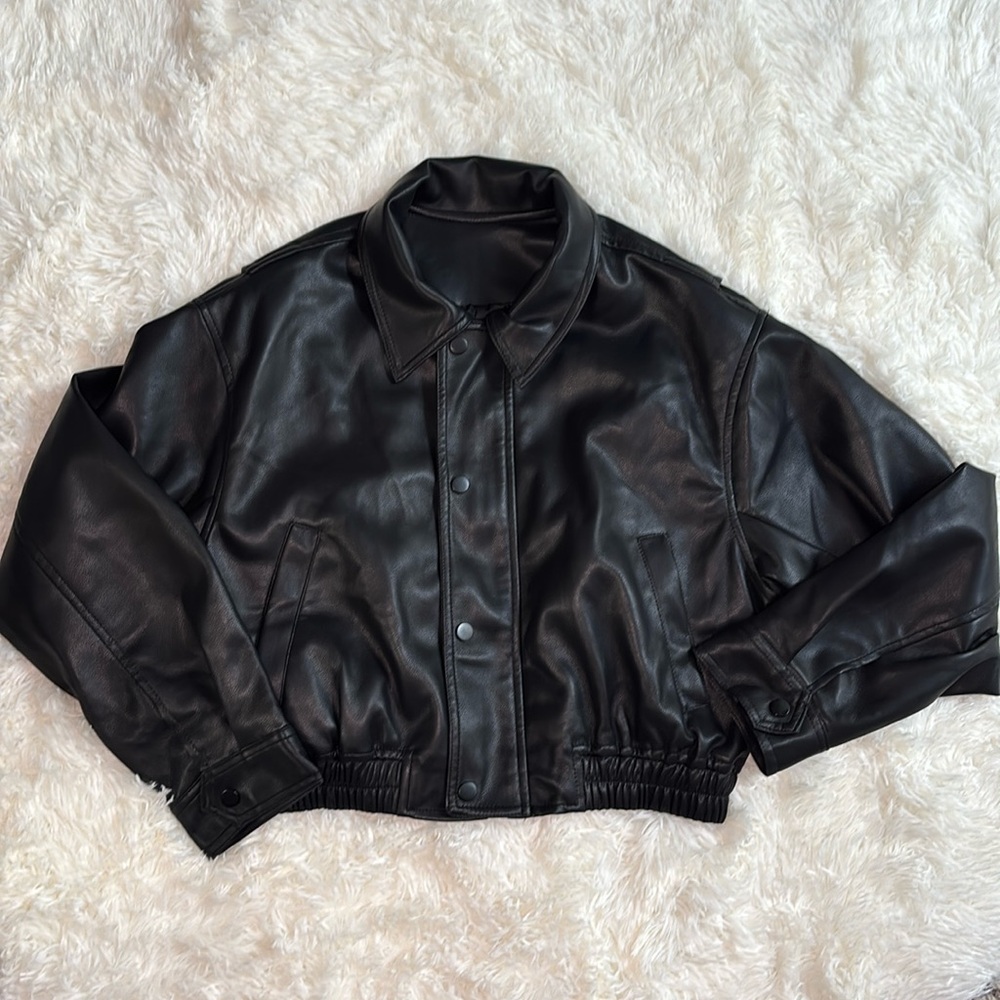 Nyunyu Wholesale Korea Faux Leather Jacket